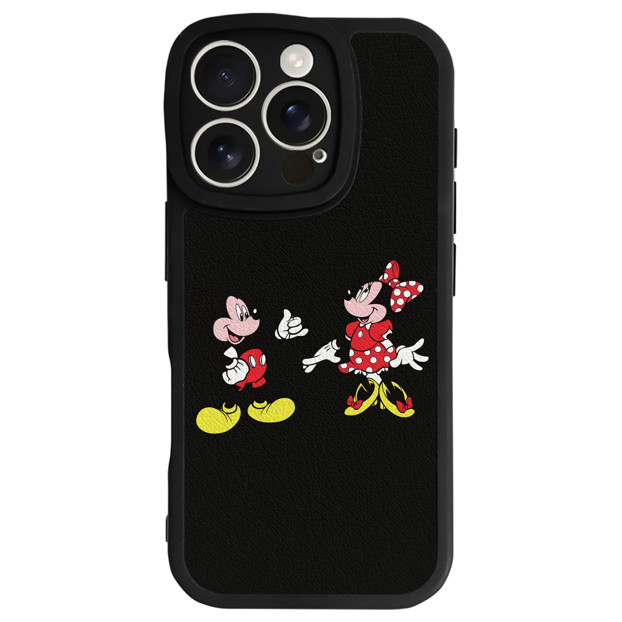 （画像用） ミッキーマウス Mickey Mouse 【iPhone 16シリーズ対応】シリコンスマホケース（レザー調） 材質：シリコン